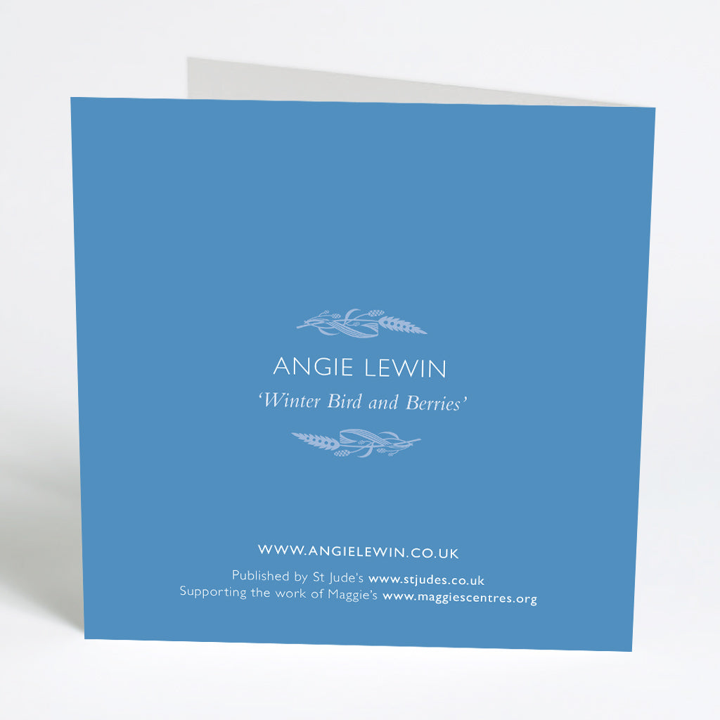 'Winter Bird and Berries' Christmas Card - pack of 6 cards - Angie Lewin - St. Jude's Prints
