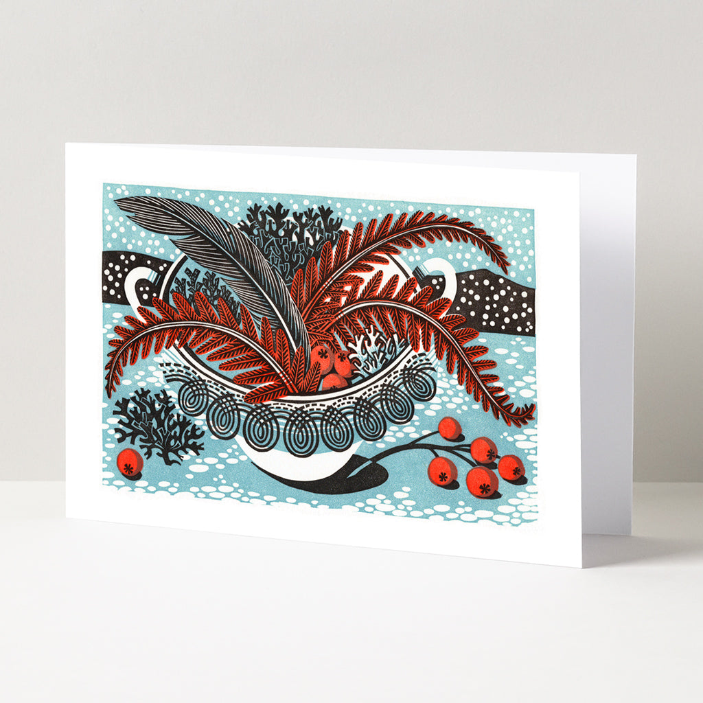 'Persephone Snow' Christmas Card - pack of 6 cards - Angie Lewin - St. Jude's Prints