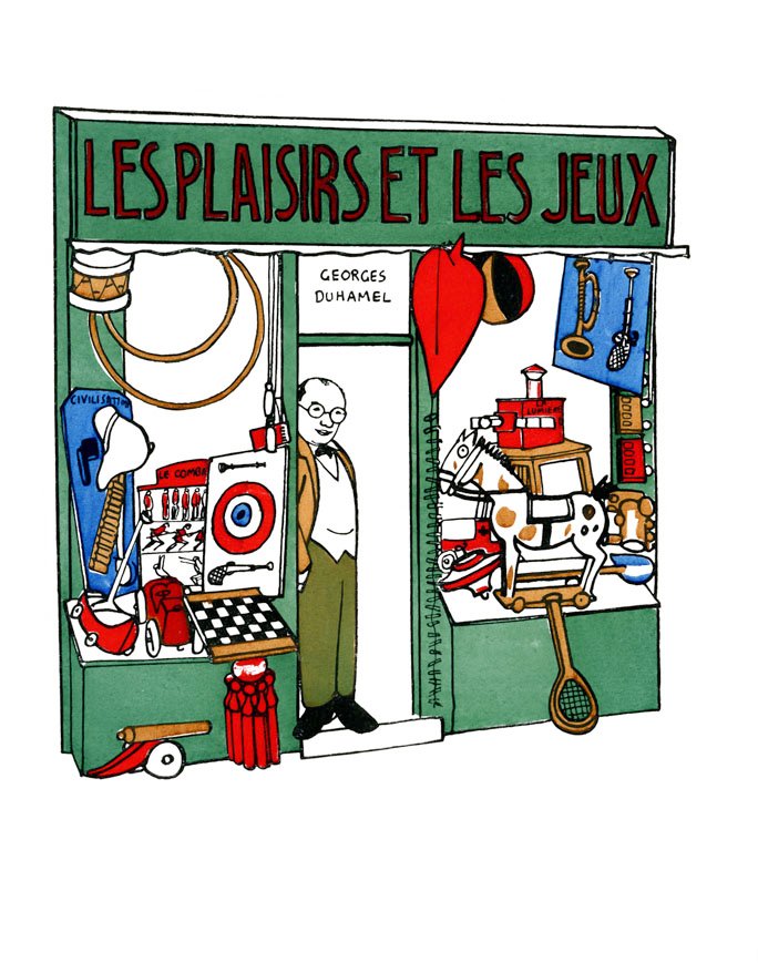 Georges Duhamel's games shop, Les Plaisirs et les Jeux, by Henri Guilac