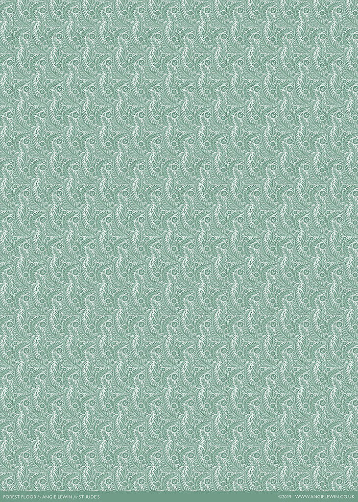 Forest Floor (Green) Patterned Paper - Angie Lewin - St. Jude's Prints