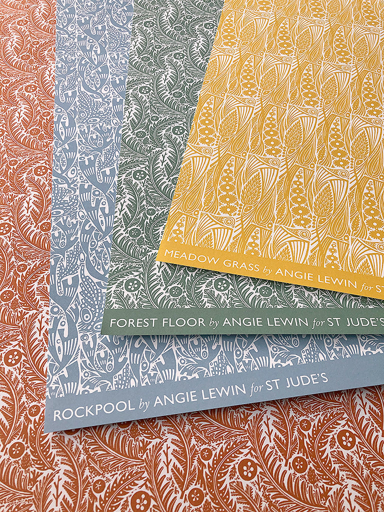 Patterned Paper Set (4 sheets) - Angie Lewin - St. Jude's Prints