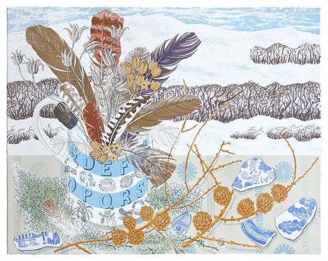 Spey Larch and Feathers - Angie Lewin - St. Jude's Prints