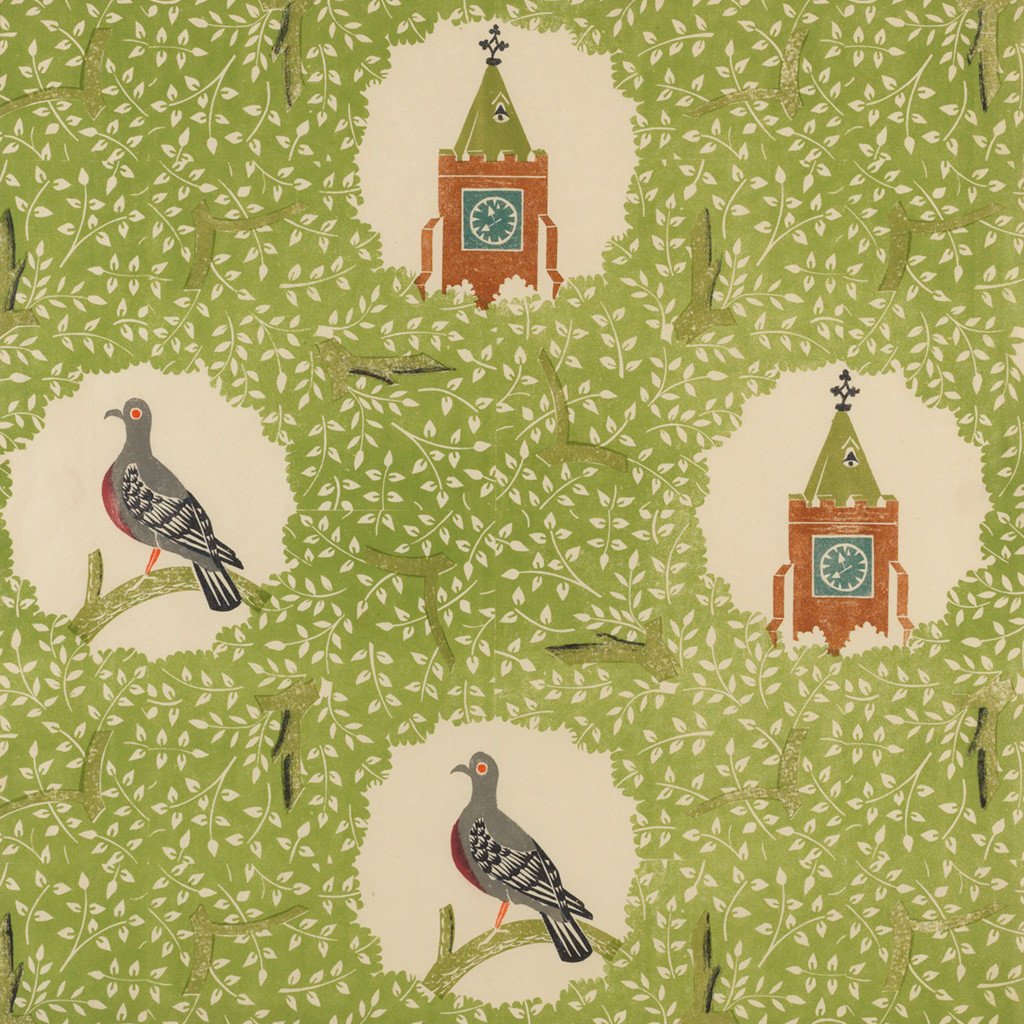 Pigeon and Clock Tower - Edward Bawden - St. Jude's Prints