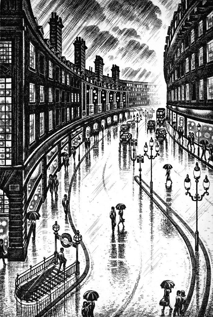 Regent Street Rain - John Duffin - St. Jude's Prints