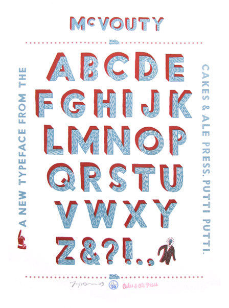 McVouty's Typeface - Blue - Jonny Hannah - St. Jude's Prints