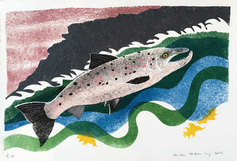 Tide-Rip Salmon - Edition no. 1/6 - Mick Manning - St. Jude's Prints