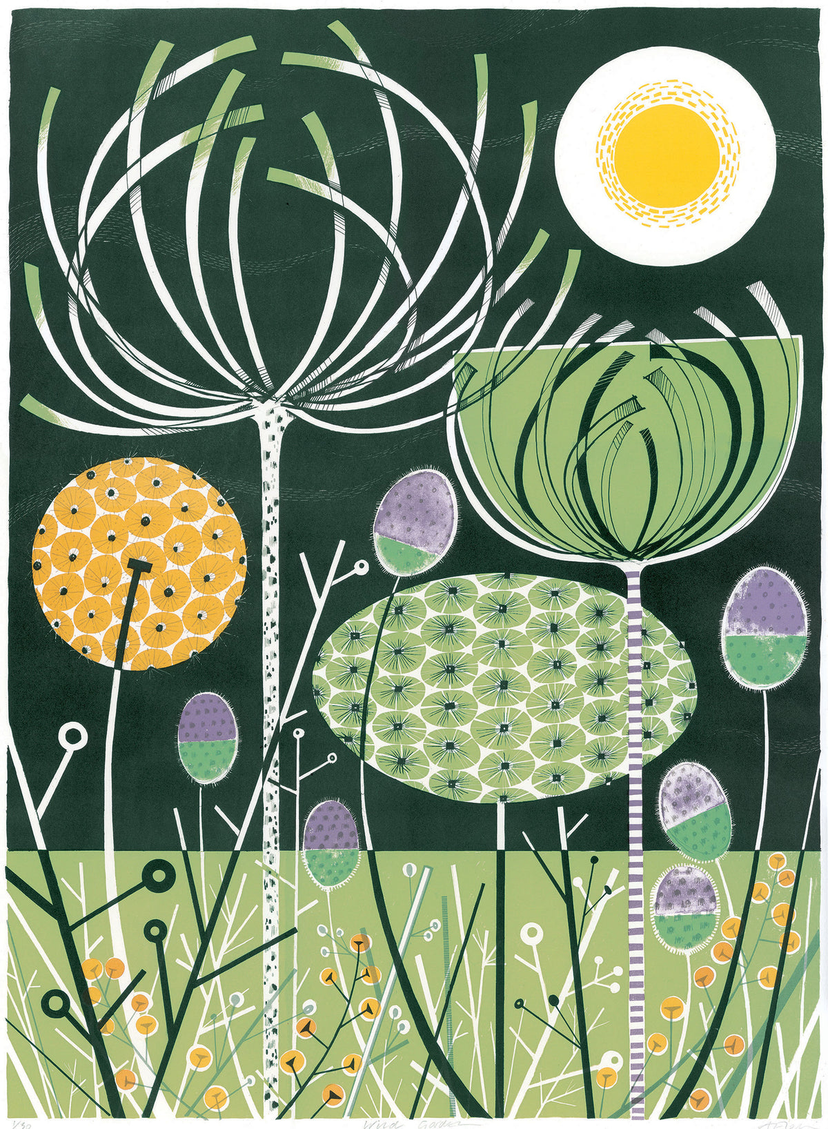 Wild Garden lithograph by Angie Lewin