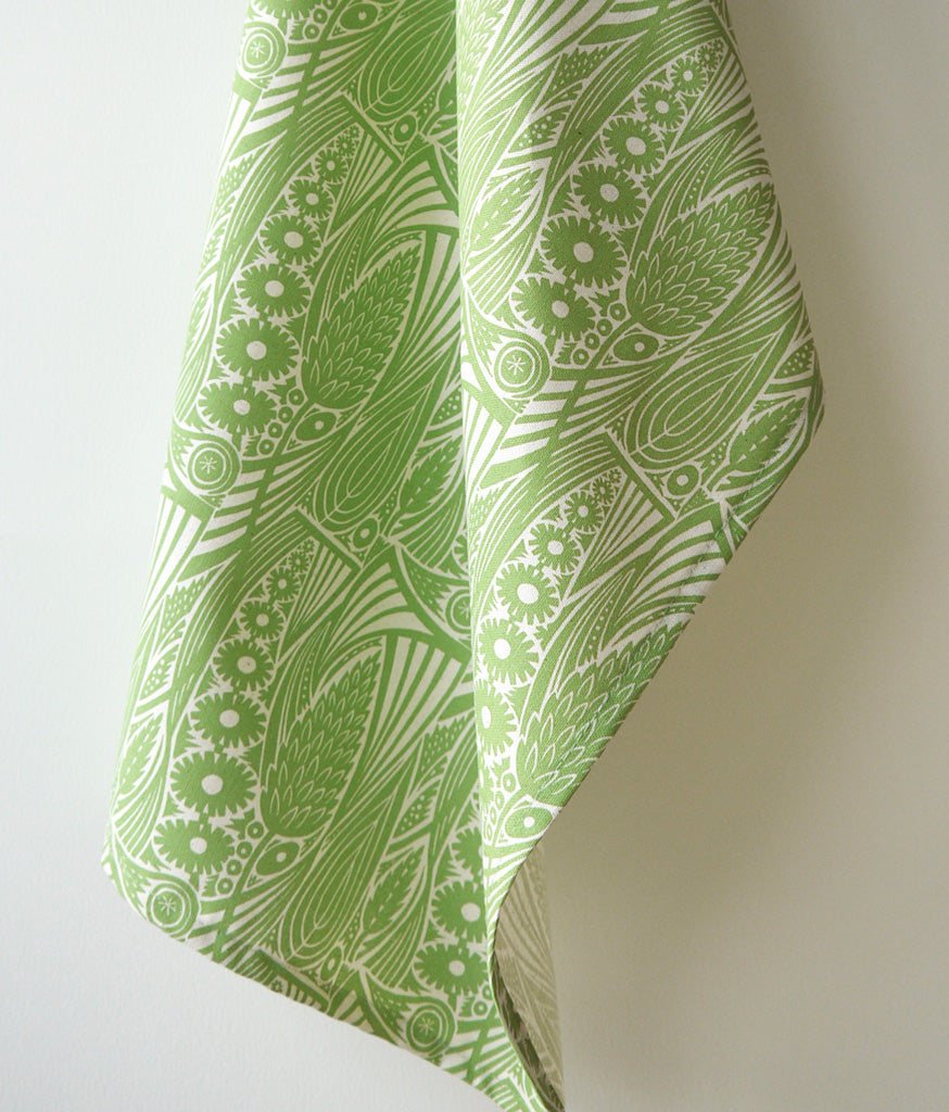 Meadow Grass Tea Towel - Leaf Green