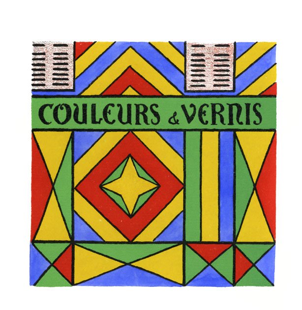 Couleurs & Vernis, a paint shop front in bold geometric colour by Lucien Boucher