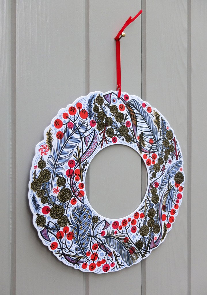 Angie Lewin's Winter Wreath - Angie Lewin - St. Jude's Prints