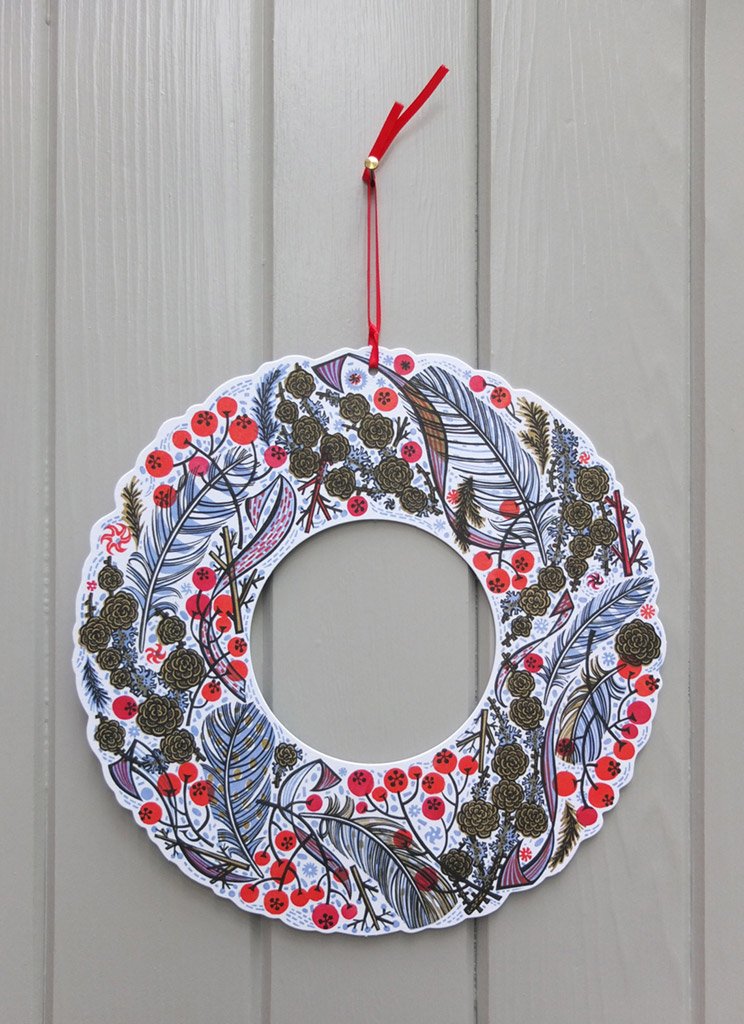 Angie Lewin's Winter Wreath - Angie Lewin - St. Jude's Prints