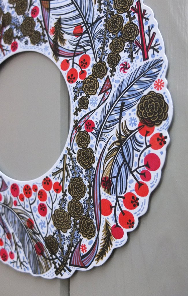 Angie Lewin's Winter Wreath - Angie Lewin - St. Jude's Prints