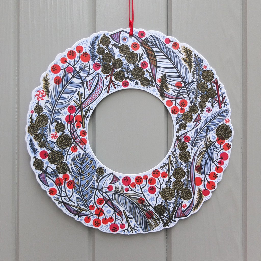 Angie Lewin's Winter Wreath - Angie Lewin - St. Jude's Prints