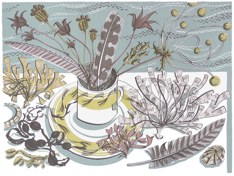 Cup, Feathers & Seaweed - Angie Lewin - St. Jude's Prints