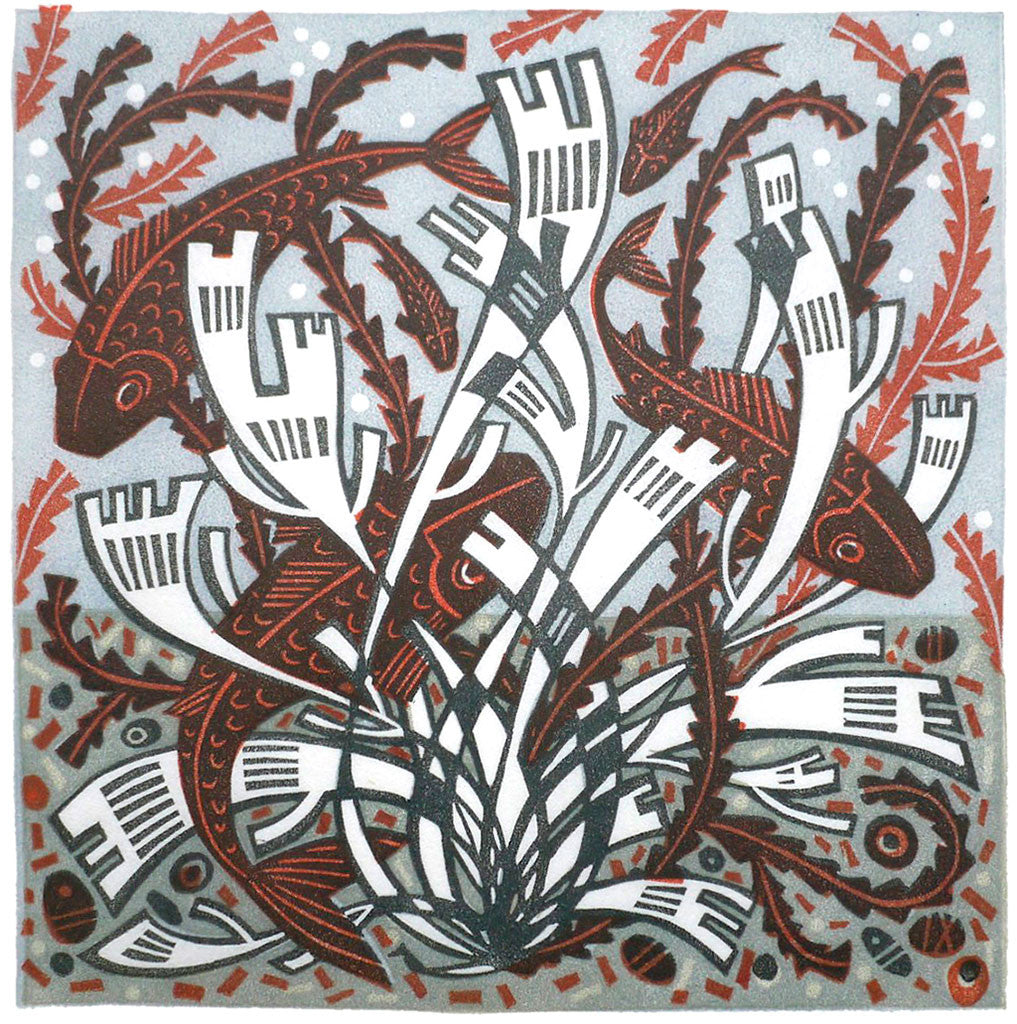 Five Fish - Angie Lewin - St. Jude's Prints