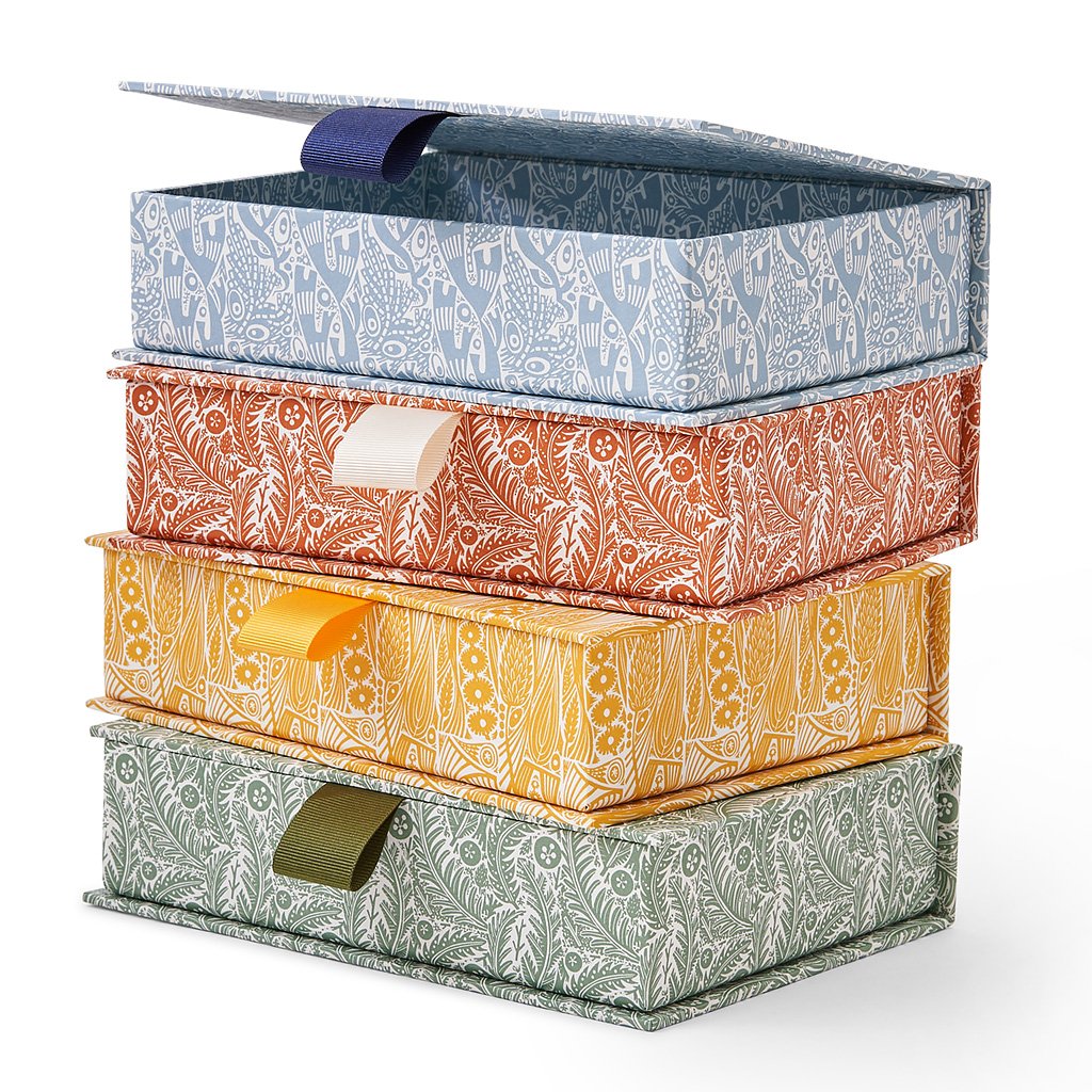 Forest Floor Green Patterned Paper Box - Angie Lewin - St. Jude's Prints