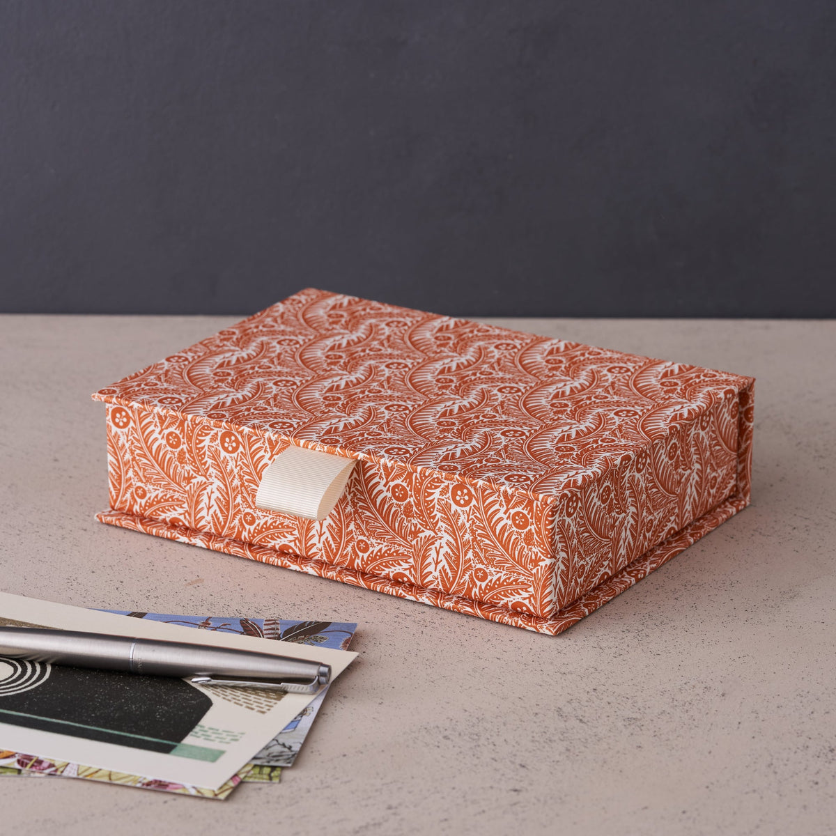 Angie Lewin - Forest Floor Rust Patterned Paper Box