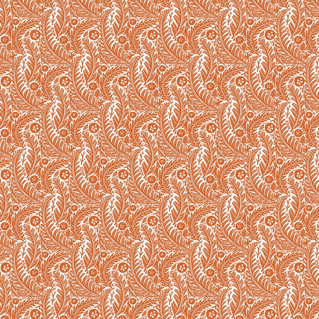 Forest Floor (Rust) Patterned Paper - Angie Lewin - St. Jude's Prints