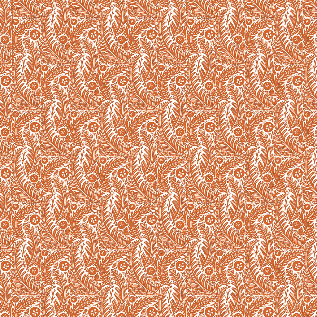 Forest Floor (Rust) Patterned Paper - Angie Lewin - St. Jude's Prints