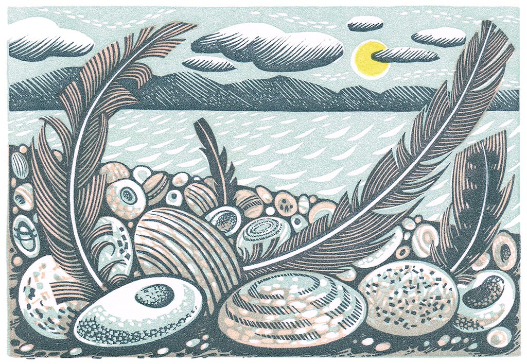 Tideline Feathers - Angie Lewin - St. Jude's Prints