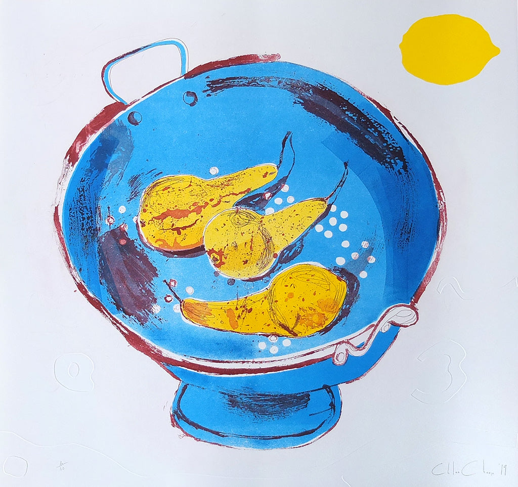 Blue Colander with Pears 2/30 - Chloe Cheese - St. Jude's Prints