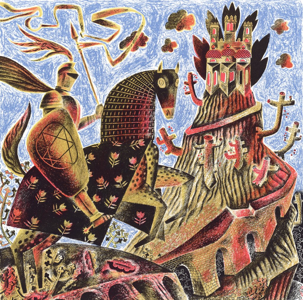 Gawain Arrives at Fair Castle - Clive Hicks-Jenkins - St. Jude's Prints