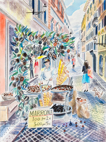 Chestnut Seller, Rome - Emily Sutton - St. Jude's Prints