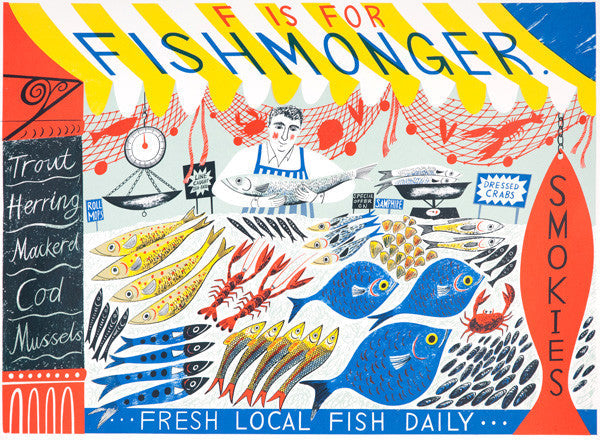 F is for Fishmonger - Emily Sutton - St. Jude's Prints