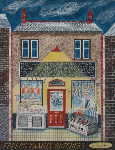 Freers Butcher interior - Emily Sutton - St. Jude's Prints
