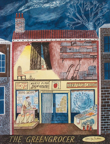 Greengrocers interior - Emily Sutton - St. Jude's Prints