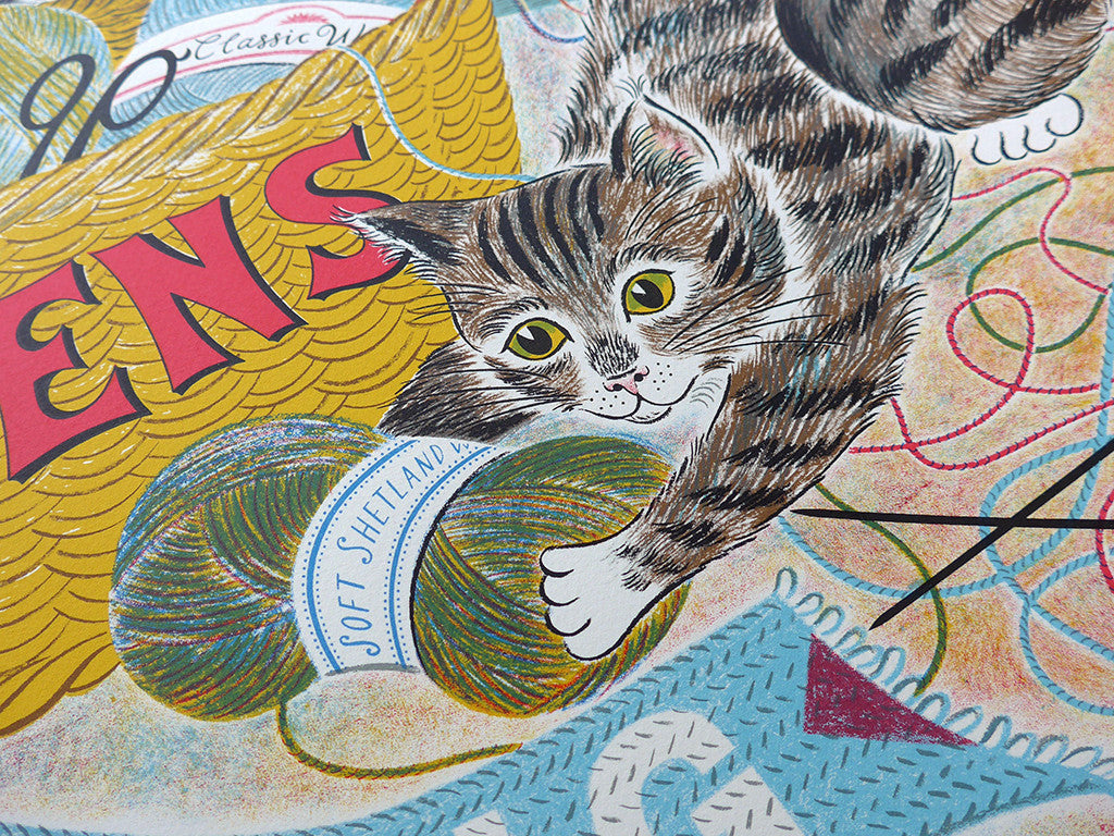 K is for Kittens and Knitting - Emily Sutton - St. Jude's Prints