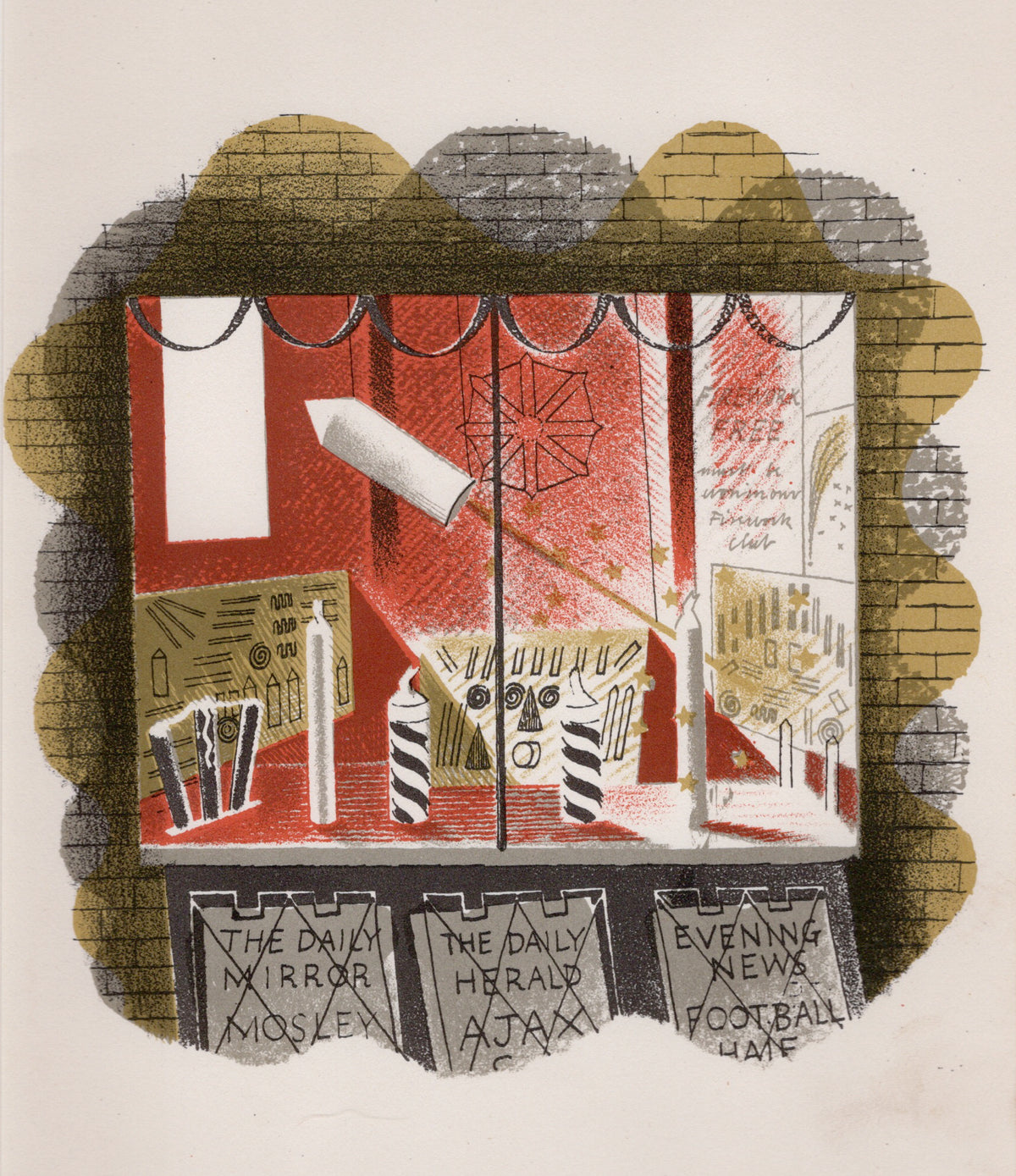 Fireworks - Eric Ravilious - lithograph