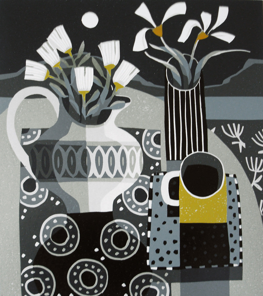 Moon and Striped Vase - Jane Walker - St. Jude's Prints