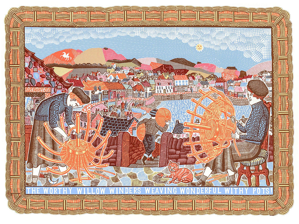The Worthy Willow Winders Weaving Wonderful Withy Pots! - John Broadley - St. Jude's Prints