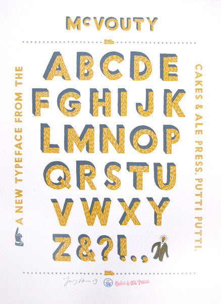 McVouty's Typeface - Yellow - Jonny Hannah - St. Jude's Prints