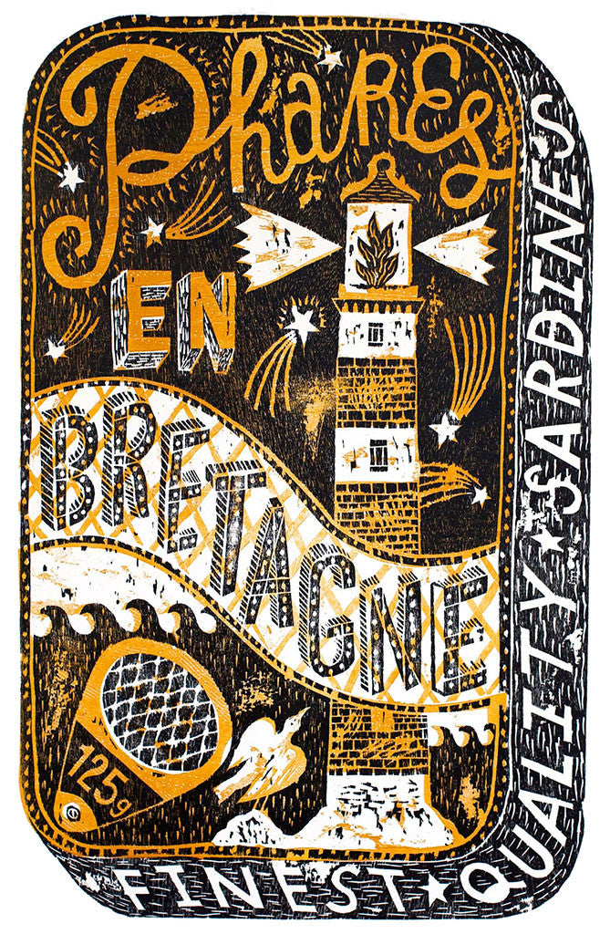 Phares En Bretagne - Yellow - Jonny Hannah - St. Jude's Prints