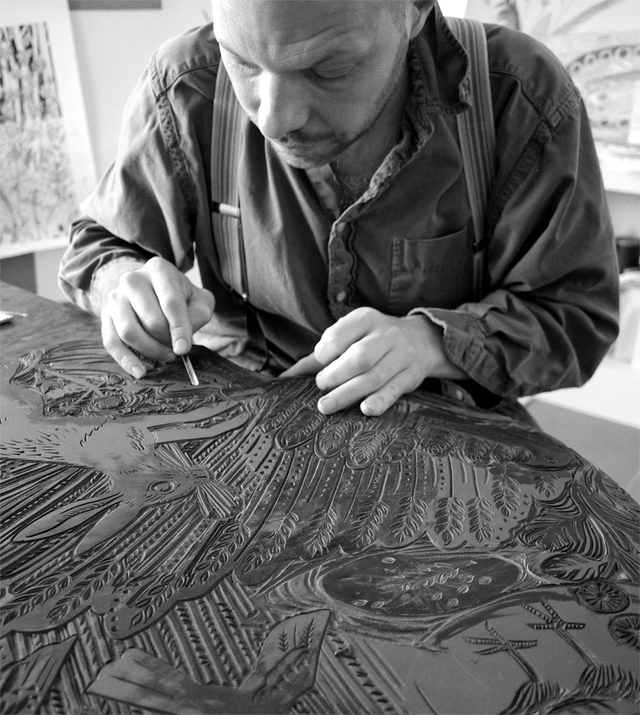 Harvest Hare fabric - Mark Hearld - St. Jude's Prints