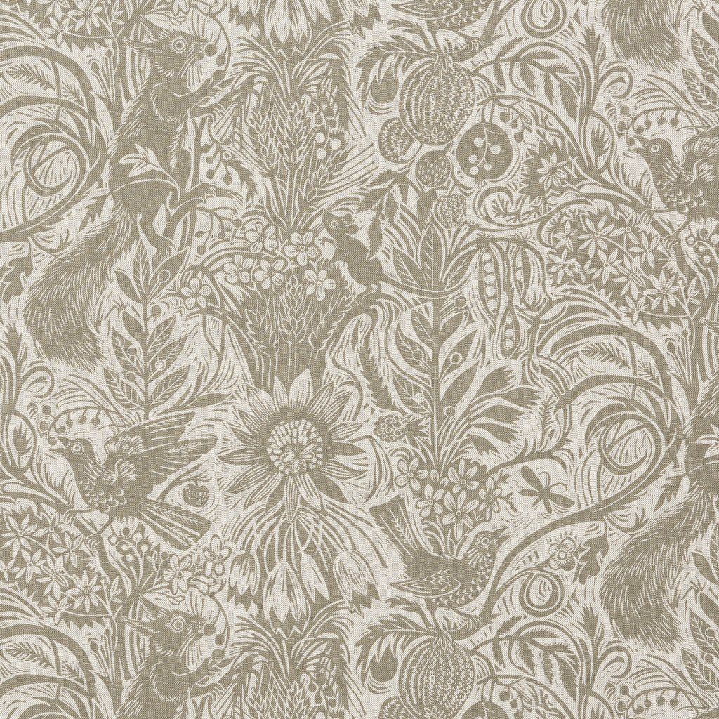 Squirrel and Sunflower fabric - Mark Hearld - St. Jude's Prints