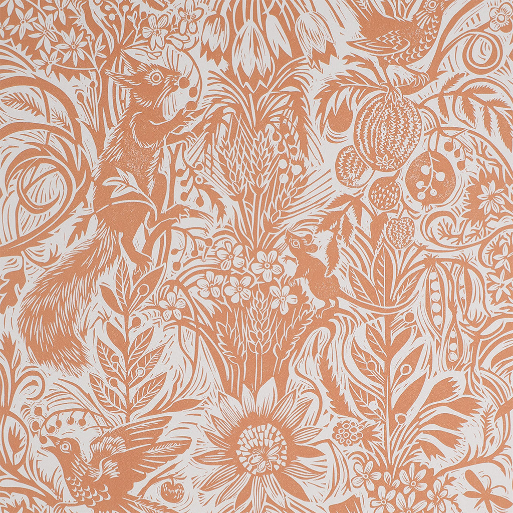 Squirrel and Sunflower wallpaper - Mark Hearld - St. Jude's Prints