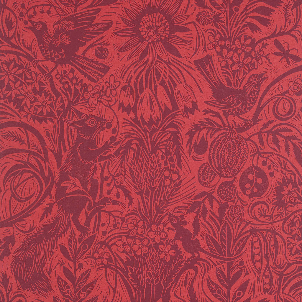 Squirrel and Sunflower wallpaper - Mark Hearld - St. Jude's Prints