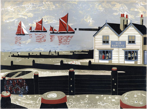 Oyster Smack and Thames Barges Approaching Whitstable Harbour - Melvyn Evans - St. Jude's Prints