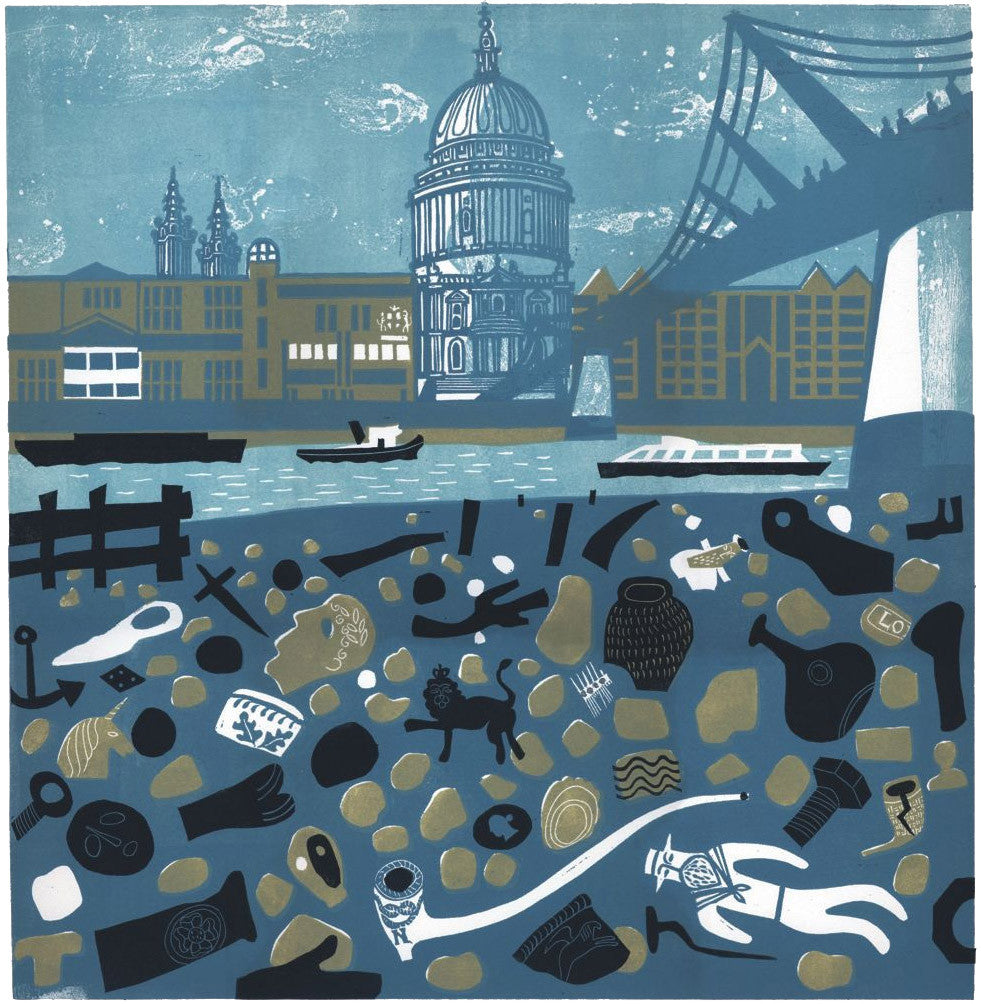 View of St Paul's from the Thames Foreshore - Melvyn Evans - St. Jude's Prints