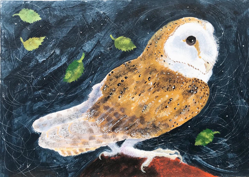 Barn Owl, Pantile, Wild Cherry - Mick Manning - St. Jude's Prints
