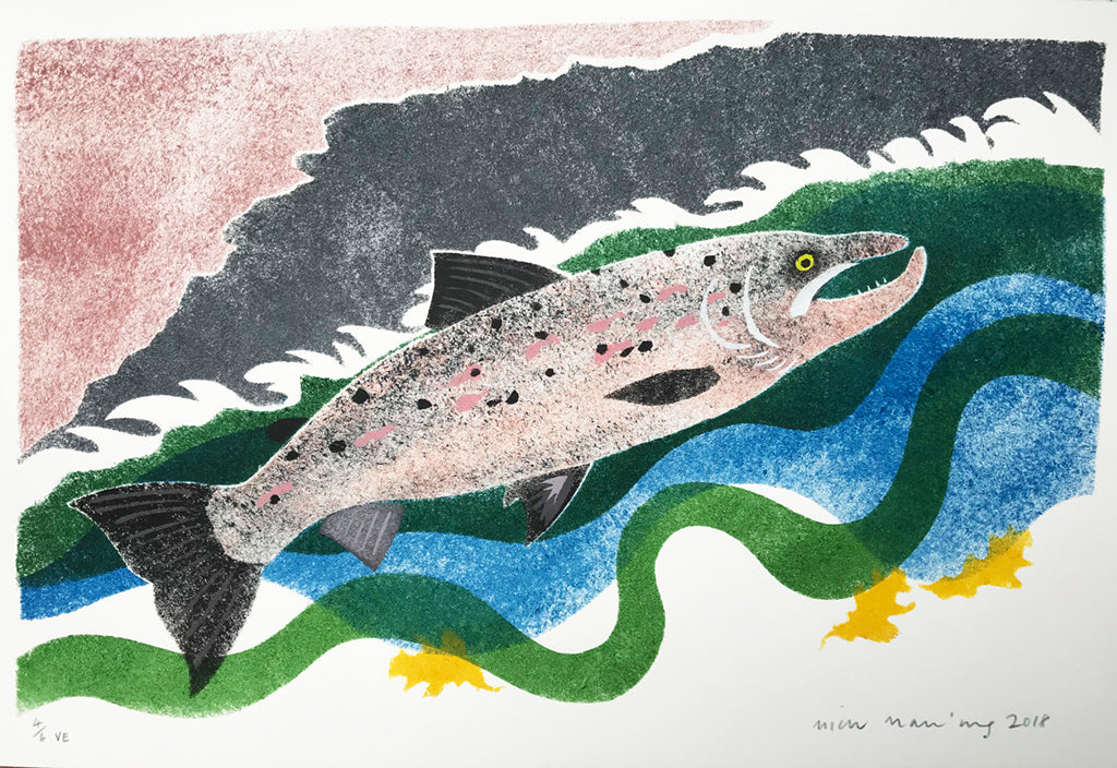 Tide-Rip Salmon - Edition no. 4/6 - Mick Manning - St. Jude's Prints