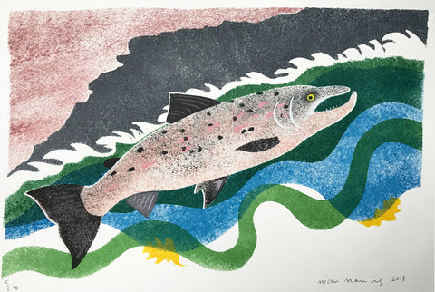 Tide-Rip Salmon - Edition no. 5/6 - Mick Manning - St. Jude's Prints