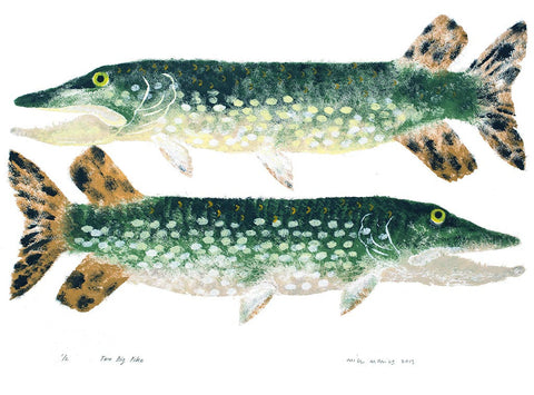 Two Big Pike 1/2 - Mick Manning - St. Jude's Prints