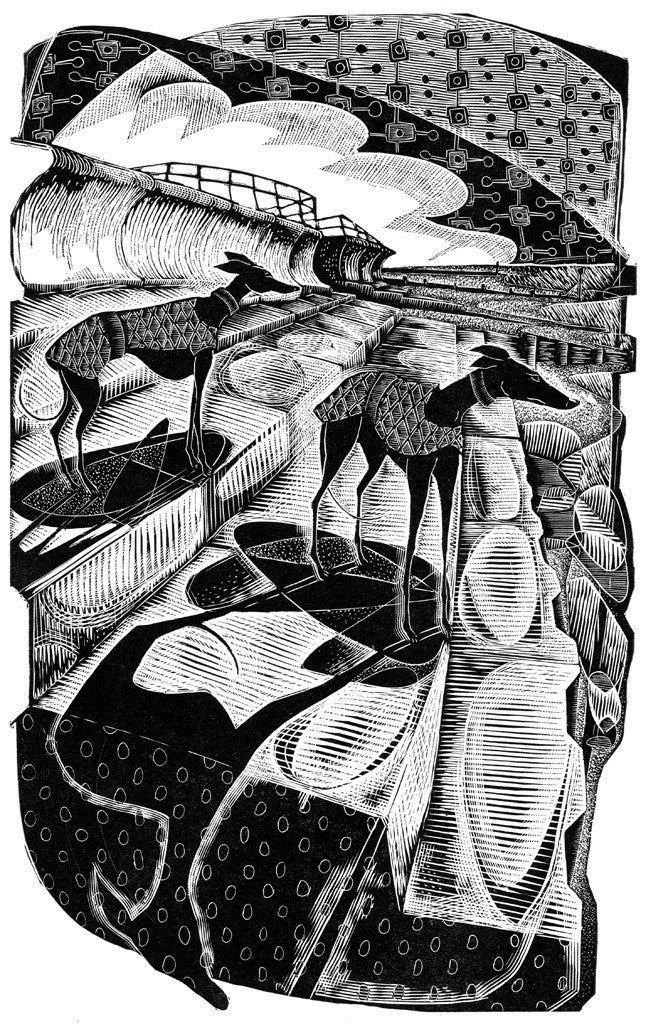 Liquorice Whippets on Eccles Sea Wall - Neil Bousfield - St. Jude's Prints