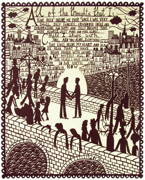 All of the Thoughts  (Man/Man) - Rob Ryan - St. Jude's Prints