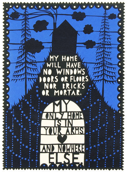 My Home (Blue) 16/30 - Rob Ryan - St. Jude's Prints