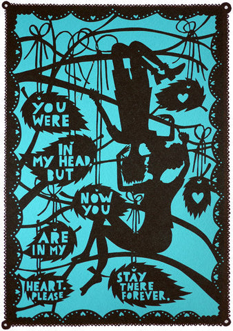 You Were In My Head (Black/Turquoise) - Rob Ryan - St. Jude's Prints